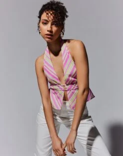 Printed Lace Trim Cami Top 28 Printed Lace Trim Cami Top -Glassons ainsley apron blouse guava stripe front bv108528prt 1