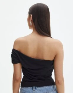 One Shoulder Asymmetric Top -Glassons arabella assymetric top black back tv131045pln
