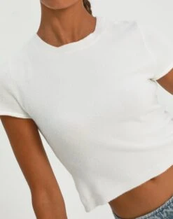 Cropped Cap Sleeve Knit Top -Glassons aria cap sleeve knit top milk imageback ks106650sf