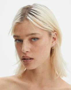 High Rise Flare Ponte Pant -Glassons aries plated triple chain hoop gold front je144621ear