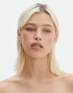 High Rise Flare Ponte Pant -Glassons aries plated triple chain hoop silver front je144621ear