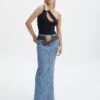 Panelled Denim Maxi Skirt 2 Panelled Denim Maxi Skirt -Glassons arizona midi skirt anwar blue wash front sl91950dnm 1