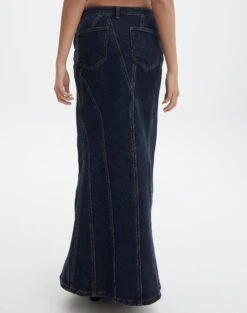 Panelled Denim Maxi Skirt -Glassons arizona midi skirt last rodeo indigo back sl91950dnm