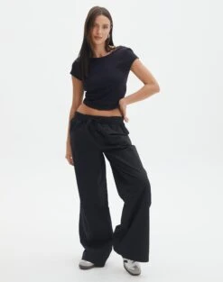 Supersoft Backless Short Sleeve Top -Glassons bayley backless top black full ts73693pch