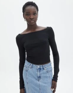 Glassons 53 Boat Neck Long Sleeve Top