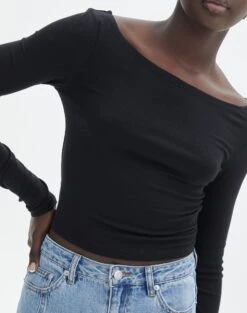 Boat Neck Long Sleeve Top 25 Boat Neck Long Sleeve Top -Glassons bonnie boat neck black imageback tl93310vis