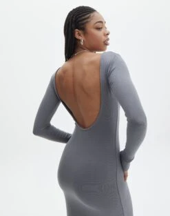 Luxe Lounge Modal Backless Long Sleeve Maxi Dress -Glassons brynn backless longsleeve maxi dress keep your coal imageback dl92908mod