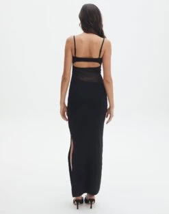 Knit Cut Out Maxi Dress -Glassons camilla cut out knit dress black back kd90580knt