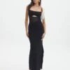 Knit Cut Out Maxi Dress -Glassons camilla cut out knit dress black front kd90580knt