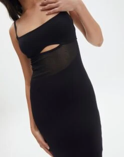 Knit Cut Out Maxi Dress -Glassons camilla cut out knit dress black imageback kd90580knt