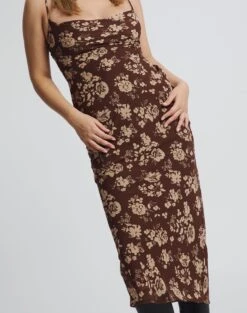 Print Cowl Neck Maxi Dress -Glassons camille cowl neck midi dress soy blooms imageback dl77736prt