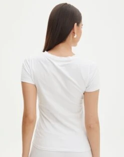 Cotton Fitted Tee -Glassons cancun cotton tee white back ts121963cot