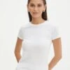 Cotton Fitted Tee 2 Cotton Fitted Tee -Glassons cancun cotton tee white front ts121963cot 1