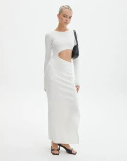 One Shoulder Knit Maxi Dress -Glassons carden cut out maxi dress milk front kd105194knt