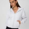 Cropped Zip Through Hoodie -Glassons casa cropped zip through hoodie snow marle front tc127015cot 2