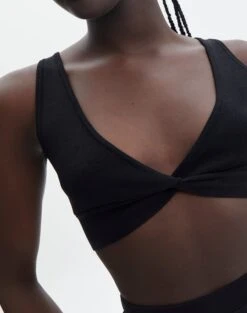 Knit Twist Front Crop Top -Glassons co anwar twist knit black imageback kv109493ne