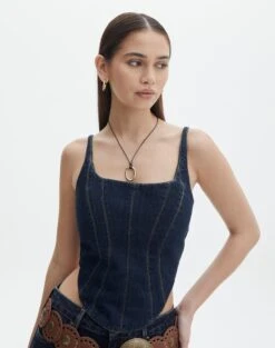 Oversized Cotton Shirt -Glassons co arizona denim corset last rodeo indigo front bv102322rdnm 1