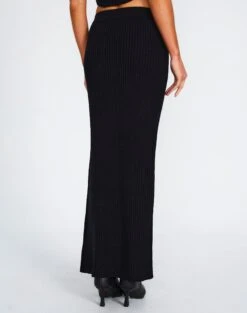 Ribbed Knit Maxi Skirt -Glassons co astor textured knit midi skirt black back sl109352knt
