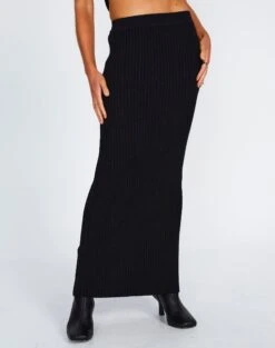 Ribbed Knit Maxi Skirt -Glassons co astor textured knit midi skirt black full sl109352knt