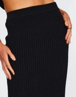 Ribbed Knit Maxi Skirt -Glassons co astor textured knit midi skirt black imageback sl109352knt