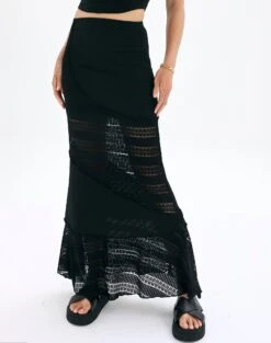 Textured Asymmetrical Panel Maxi Skirt -Glassons co cally asymmetrical panel skirt black full sl74526tex