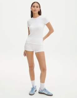 Printed Short Sleeve Top -Glassons co cancun short white front sw93943cot