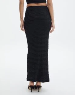 Textured Slim-fit Maxi Skirt -Glassons co ceejay textured maxi skirt black back sl105516tex