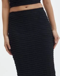 Textured Slim-fit Maxi Skirt -Glassons co ceejay textured maxi skirt black imageback sl105516tex