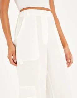 High Rise Wide Leg Cargo Pant -Glassons co cora cargo pant milk imageback pw60273vis