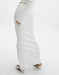 Ribbed Knit Button Side Maxi Skirt -Glassons co darby button down knit midi skirt milk back sl109336knt