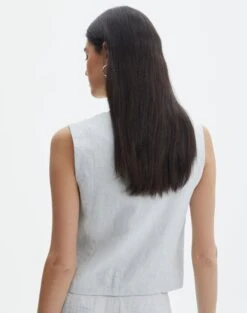 Linen Tailored Vest -Glassons co harley linen vest icecapmilk back bv128737tcd