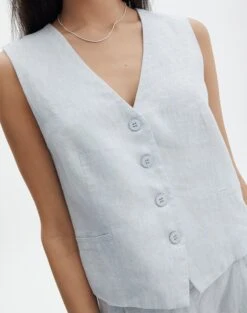 Linen Tailored Vest -Glassons co harley linen vest icecapmilk imageback bv128737tcd