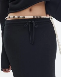 Tie Waist Knit Maxi Skirt -Glassons co lardee knit tie waist maxi black imageback sl47099knt