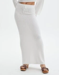 Tie Waist Knit Maxi Skirt -Glassons co lardee knit tie waist maxi white full sl47099knt