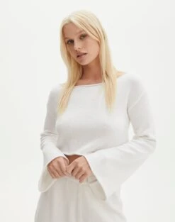 Tailored Cargo Pant -Glassons co lardee knit top white front kl127172cot