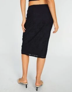 Lace Midi Slip Skirt -Glassons co lorna lace midi skirt blackblack back sl108106lac