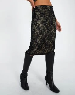 Lace Midi Slip Skirt -Glassons co lorna lace midi skirt blacknude full sl108106lac