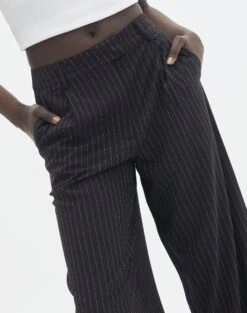 Wide Leg Pinstipe Tailored Pant -Glassons co marly pinstripe tailored pant black pinstripe imageback pw71767stp