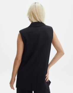 Tailored Oversized Vest -Glassons co marly sleeveless blazer black back vs133393pln