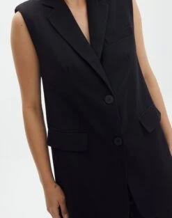 Tailored Oversized Vest -Glassons co marly sleeveless blazer black imageback vs133393pln