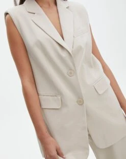 Tailored Oversized Vest -Glassons co marly sleeveless blazer oh natural imageback vs133393pln