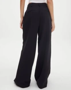 High Waist Relaxed Tailored Pant -Glassons co marly wide leg pant black back pw71767pln