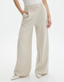 High Waist Relaxed Tailored Pant -Glassons co marly wide leg pant oh natural full pw71767pln