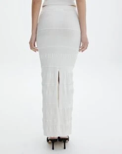 Contrast Rib Knit Maxi Skirt -Glassons co michaela mixed stitch maxi skirt milk back sl96533knt