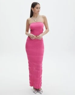 Contrast Rib Knit Bandeau -Glassons co michaela mixed stitch tube top lets go party full kv96489knt