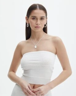 Contrast Rib Knit Maxi Skirt -Glassons co michaela mixed stitch tube top milk front kv96489knt 1