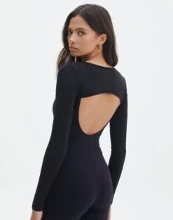 Ribbed Knit Long Sleeve Shrug 24 Ribbed Knit Long Sleeve Shrug -Glassons co midas shrug black back kl54070cre