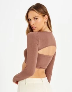 Ribbed Knit Long Sleeve Shrug 30 Ribbed Knit Long Sleeve Shrug -Glassons co midas shrug shiitake back kl54070cre