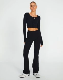 Glassons -Glassons co peony longsleeve black full tc93716cot