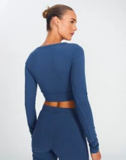 Button Up Cropped Long Sleeve Top -Glassons co peony longsleeve moby dick back tc93716cot